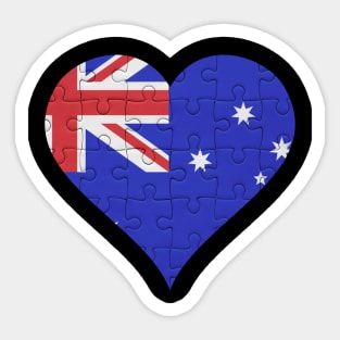 Australian Jigsaw Puzzle Heart Design - Gift for Australian With Australia Roots Sticker